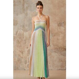 Miss Rosier Metallic Knit Backless Maxi Dress- S